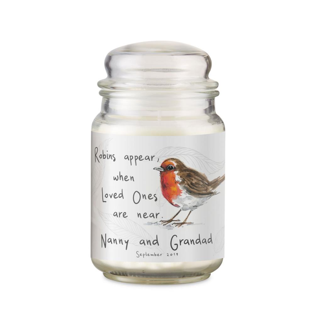Personalised Robins Appear Scented Jar Candle £20.69
